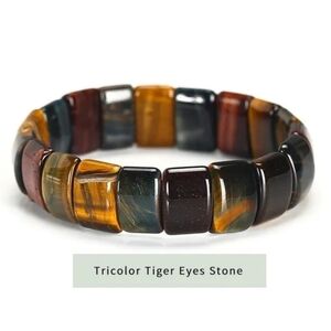 Natural Stone Colorful Tiger Eyes Beads Bangles Women Bracelet
